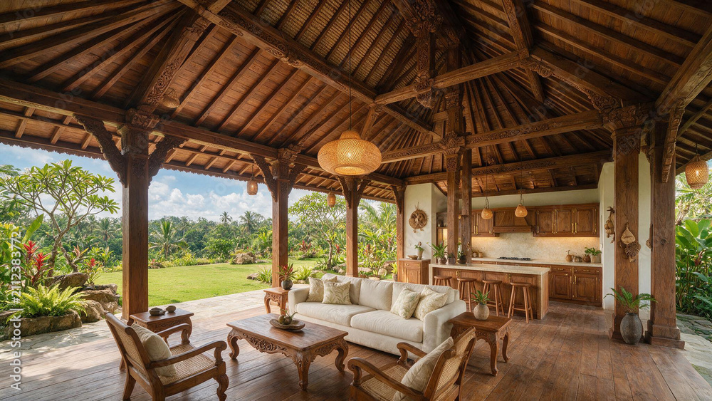 Fototapeta premium Contemporary Balinese Luxury Villa Interior Design