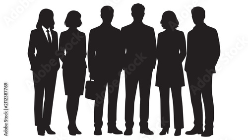 Fotografie Five professional people standing together in business attire
