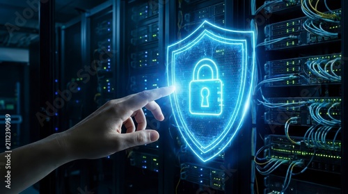 Cybersecurity data protection in server room