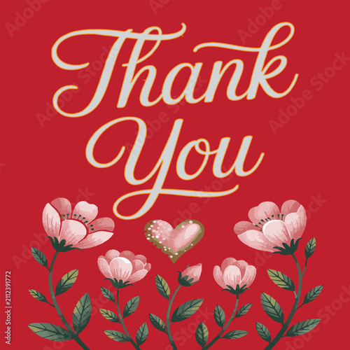 A Minimalist Typography Calligraphy Of This Word ''Thank You'' With Desing and vector Art