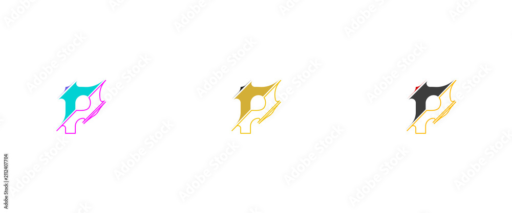 Fototapeta premium Modern Letter P Minimalist Cut Style Business Identity Logo