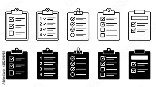 Checklist clipboard icons vector set