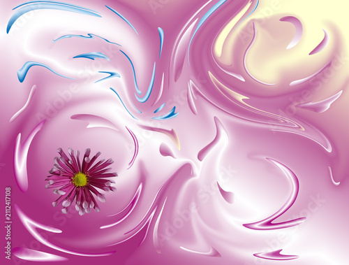 Fotografia Sommerhintergrund mit Blume in rosé und violett