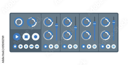 Cuadro en lienzo Audio Mixing Console Interface Vector
