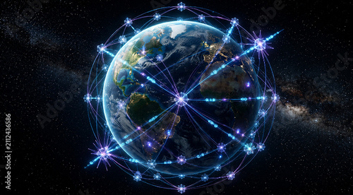 Global Quantum Communication Network Surrounding Earth with Secure Satellite Connectivity
