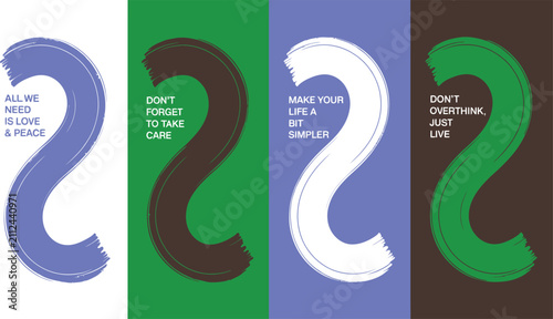 Obraz na plátně Motivational quotes on colorful backgrounds encouraging love peace care simplici