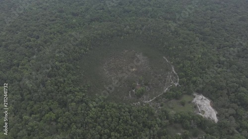 Aerial drone footage of Binh Chau Phuoc Buu National Park, Ho Chi Minh City, Vietnam, showcasing pristine coastal forest, tropical nature, sandy beaches and protected biodiversity.