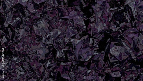 A textured abstract background with dark purple, black, and violet geometric shapes and faceted surfaces.