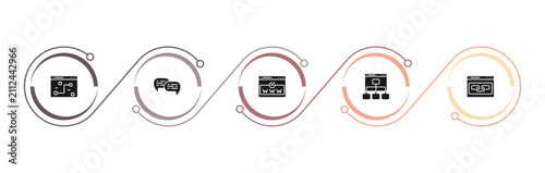 Cuadro en lienzo filled search engine optimization icons set - tactical, speech bubbles, domain registration, sitemap