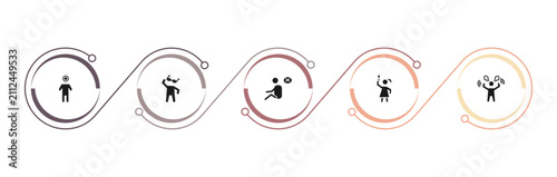Foto filled feelings icons set - incomplete human, cool human, helpless human, pretty