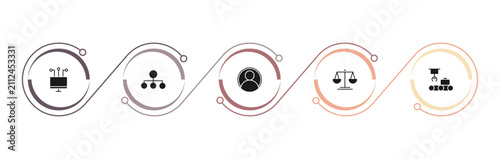 filled business and analytics icons set - connected data, flow chart, accounting, legal. editable vector for web and mobile ui