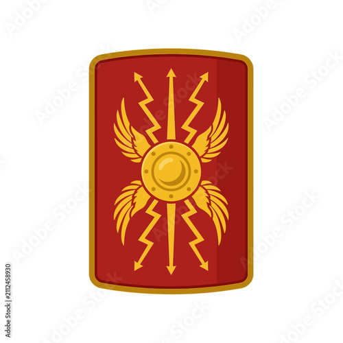Foto Roman military shield scutum vector illustration featuring traditional historic