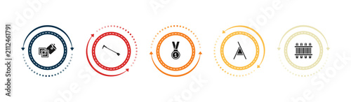 filled general icons set - live paint, nail puller, number one medal, stepladder. editable vector for web and mobile ui