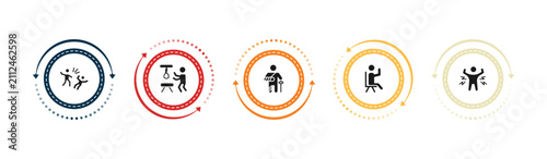 Bild auf Leinwand filled feelings icons set - bad human, hopeless human, broken human, satisfied e