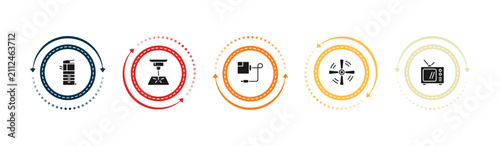 Bild auf Leinwand filled electronic devices icons set - copier, laser hine, magsafe, ceiling fan