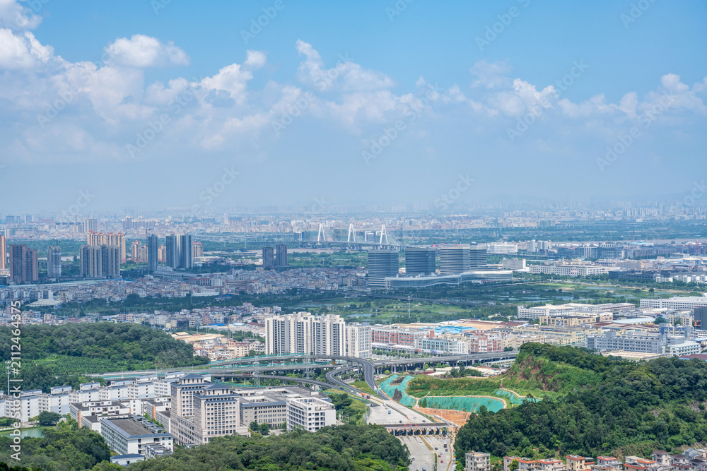Fototapeta premium Cityscape of Jiangmen, Guangdong Province, China
