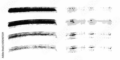 Bild auf Leinwand grunge tire track brush strokes on white background black marks skid lines rough