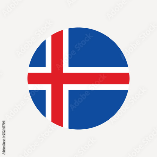 Obraz na płótnie Icelandic flag circle emblem vector