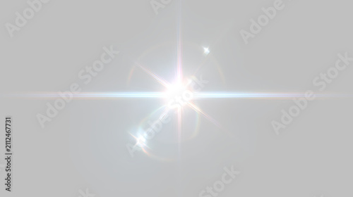 Fotografie Bright light shines with color on a transparent background during a daytime scen