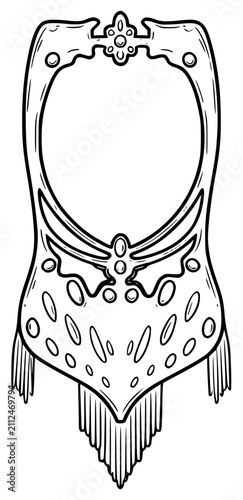 Bild auf Leinwand Samba Carnival Trikini Costume Hand Drawn Cultural Sketch Illustration
