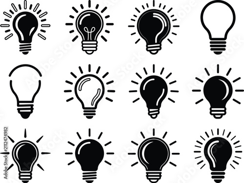 Icon, Bulb, Light, Lightbulb, Idea, Lamp, Creative, Think, Line, Vector, Symbol, Intelligent, Electric, Concept, Bright, Outline, Flat