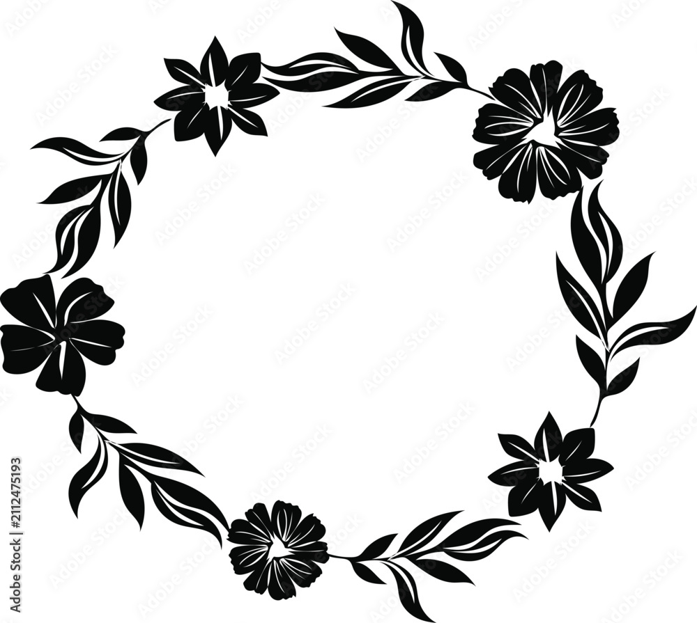 Obraz premium flower frame square flower arch frame square