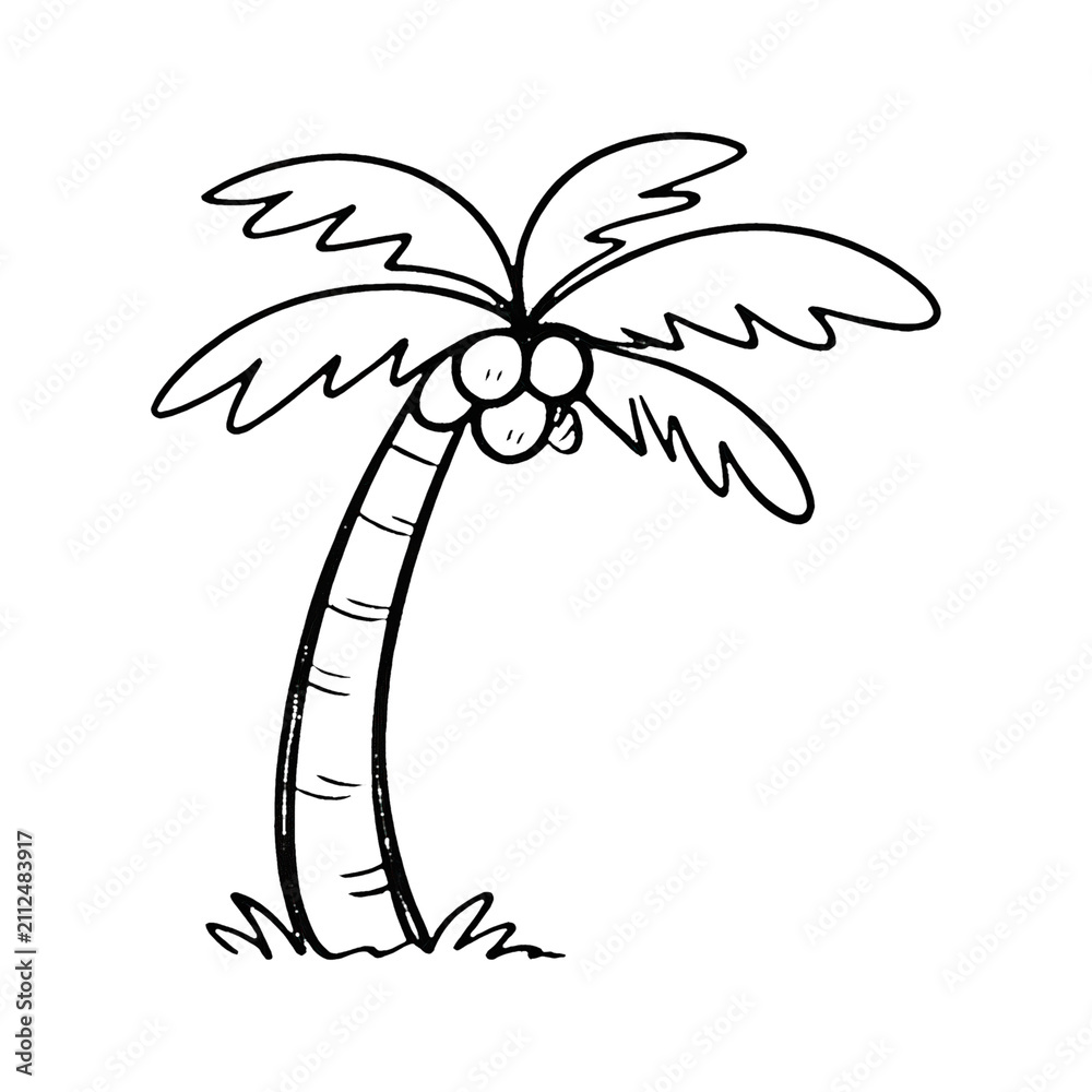 Obraz premium PNG Simple palm tree illustration.