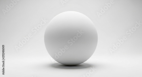 A perfect white sphere isolated on white background