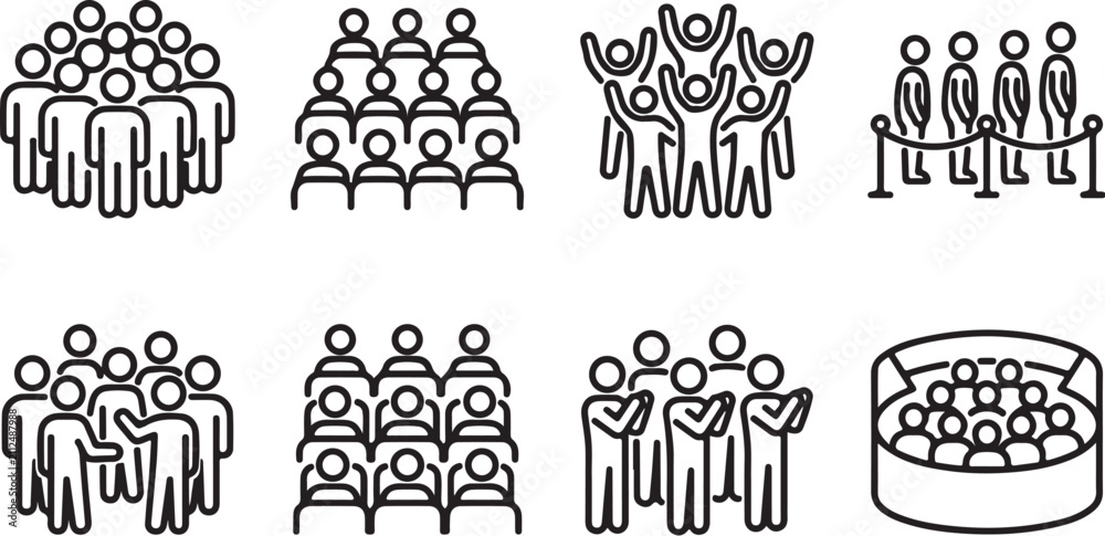 Fototapeta premium Variety of crowd and audience icons