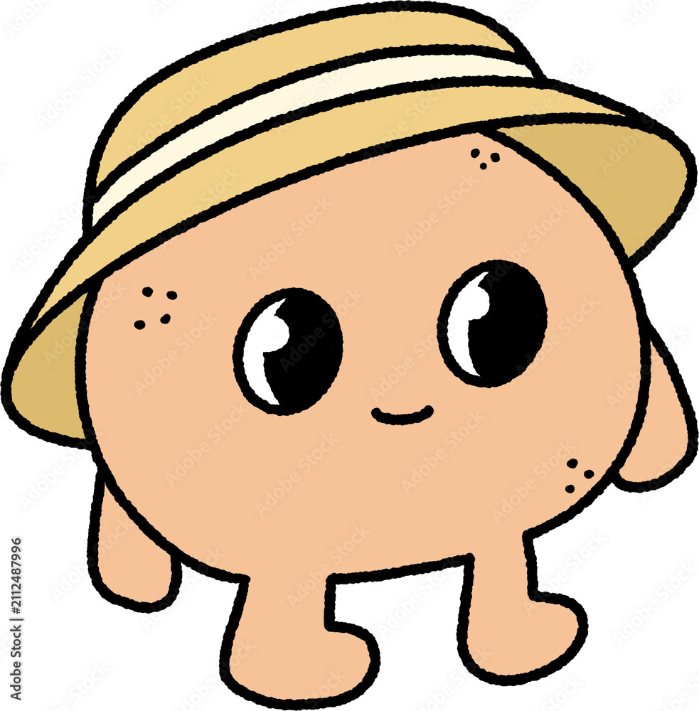 Fototapeta premium Cute potato character wearing hat, funny vegetable cartoon illustration