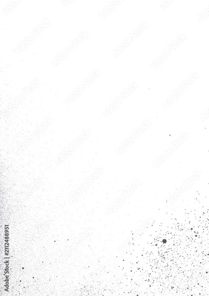Naklejka premium Gray spray paint splatter along bottom with white copy space