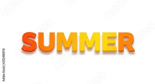 3d word summer isolated on white background