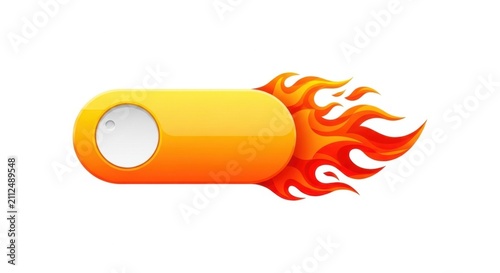 Flaming toggle switch button icon