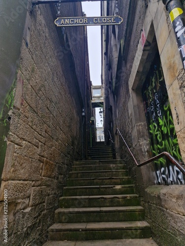 Stairway at Anchor Close in Edinburgh, Scotland