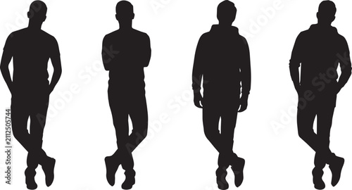 Konstfotografi Four Men Leaning Casually with Crossed Ankles Silhouette Photo

Silhouette photograph of four men in casual clothing, including a hoodie, leaning with crossed ankles in a relaxed pose