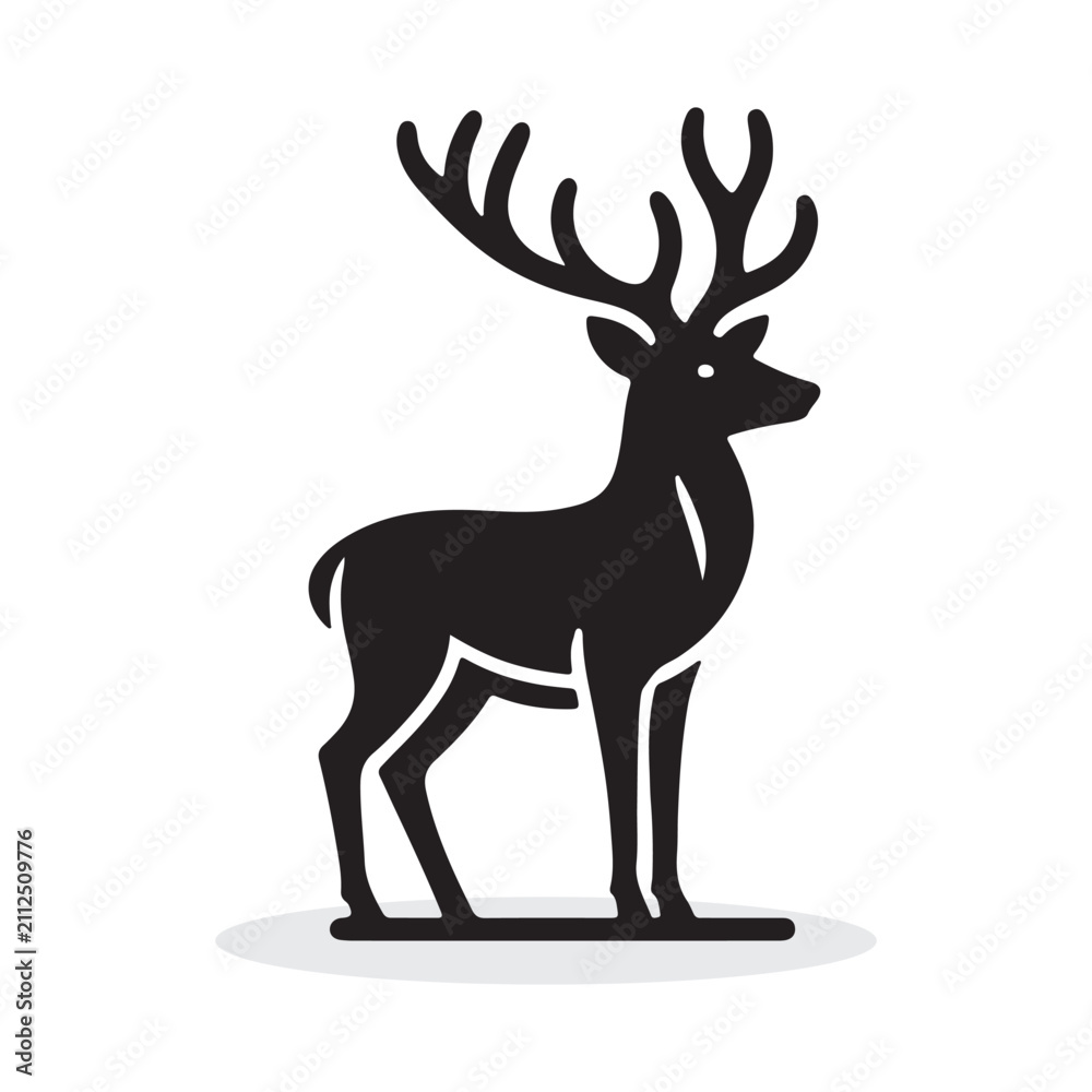 Fototapeta premium Deer Logo Vector Isolated on White Background