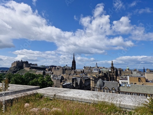 Rooftops and Edinburgh Castle in Edinburgh, Scotland