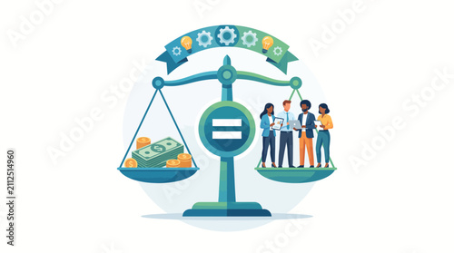 Foto Business Team Work Life Balance Vector Illustration