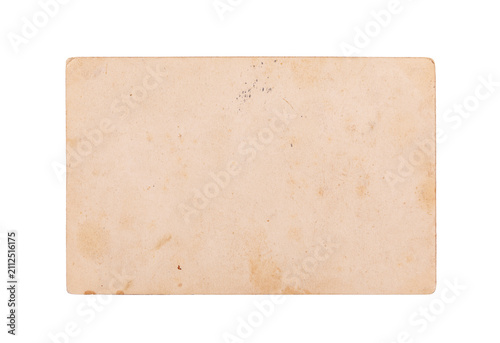 Back of an old photo isolated white, including clipping path