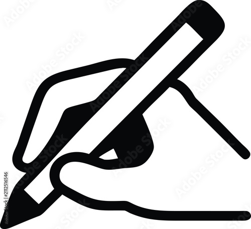 hand writing with pen outline icon vector illustration design