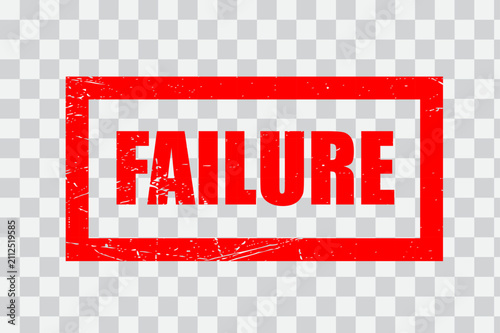 Cuadro en lienzo Failure Stamp With Red Ink On Transparent Background