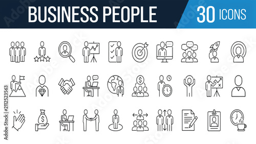 Quadro su tela Business people professional icons collection set for corporate projects