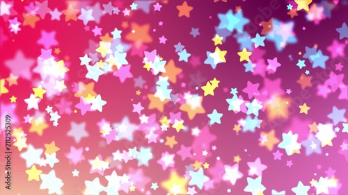 Background with colorful stars. Cartoon shining background.