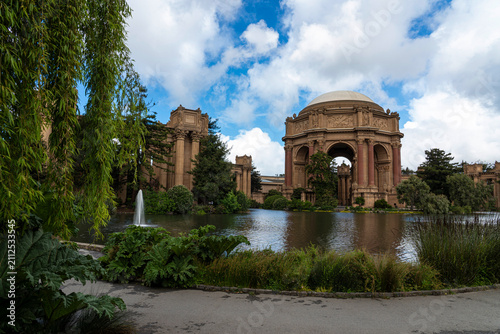 Palace of Fine Arts framed by trees, San Francisco