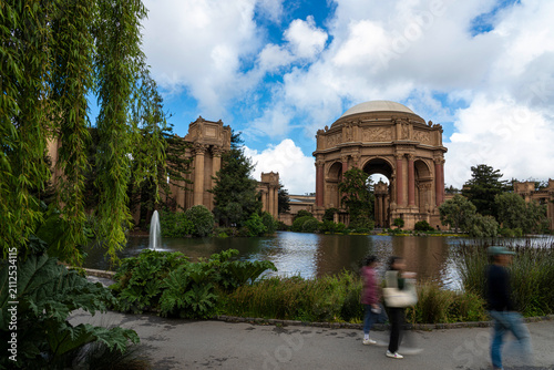 Palace of Fine Arts rotunda reflected in lagoon, San Francisco