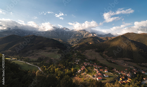 mountain landscape in the morning sun