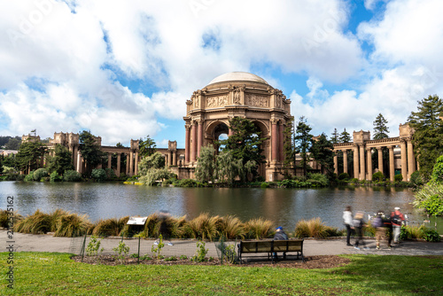 Palace of Fine Arts rotunda reflected in the lagoon, San Francisco, California