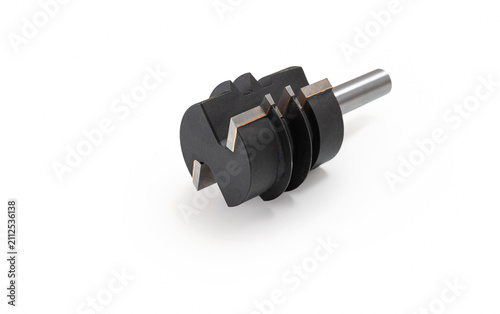 Glue joint router bit isolated on white, including clipping path, Joiner's accessories for small jobs