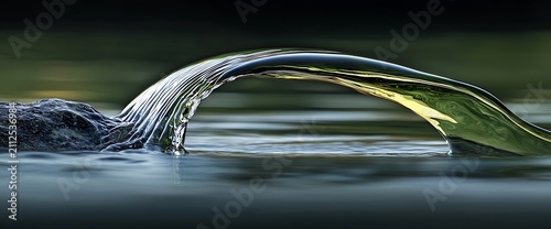 Water cascading over a rock
