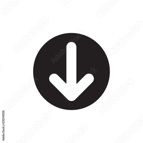 Download button icon with rounded arrow symbol